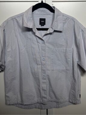 Women’s Vans Light Blue Short Sleeve Button-Down Shirt